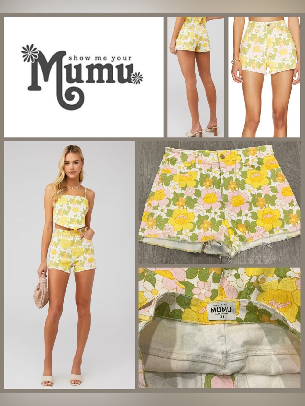 🌻 GROOVY Show Me Your Mumu Arizona High Waisted Shorts 31 🌻